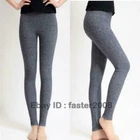 Womens Cashmere Wool Blend High Waist Leggings Snug Seamless Pants Winter Warm