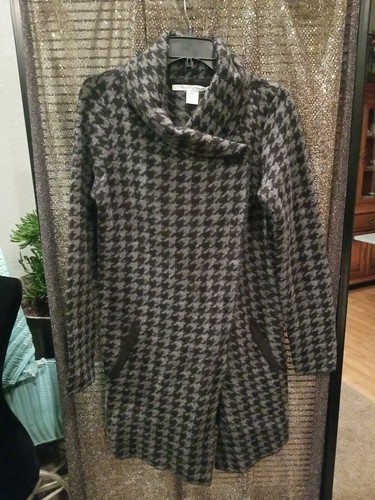 Max Studio Houndstooth Cardigan Sweater 