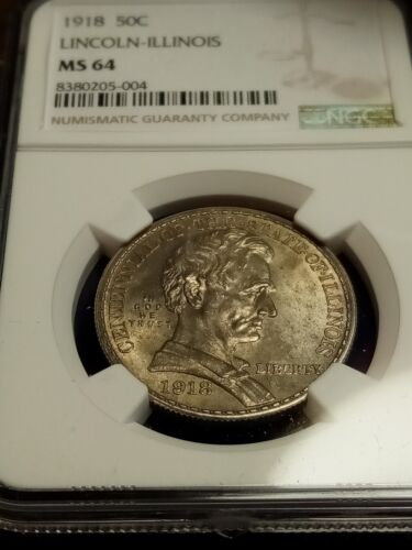 1918 Lincoln Commemorative Silver Half Dollar MS-64 Nicely Toned - Picture 14 of 14