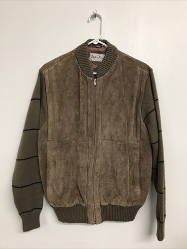 Leather Suede Sweater Jacket 