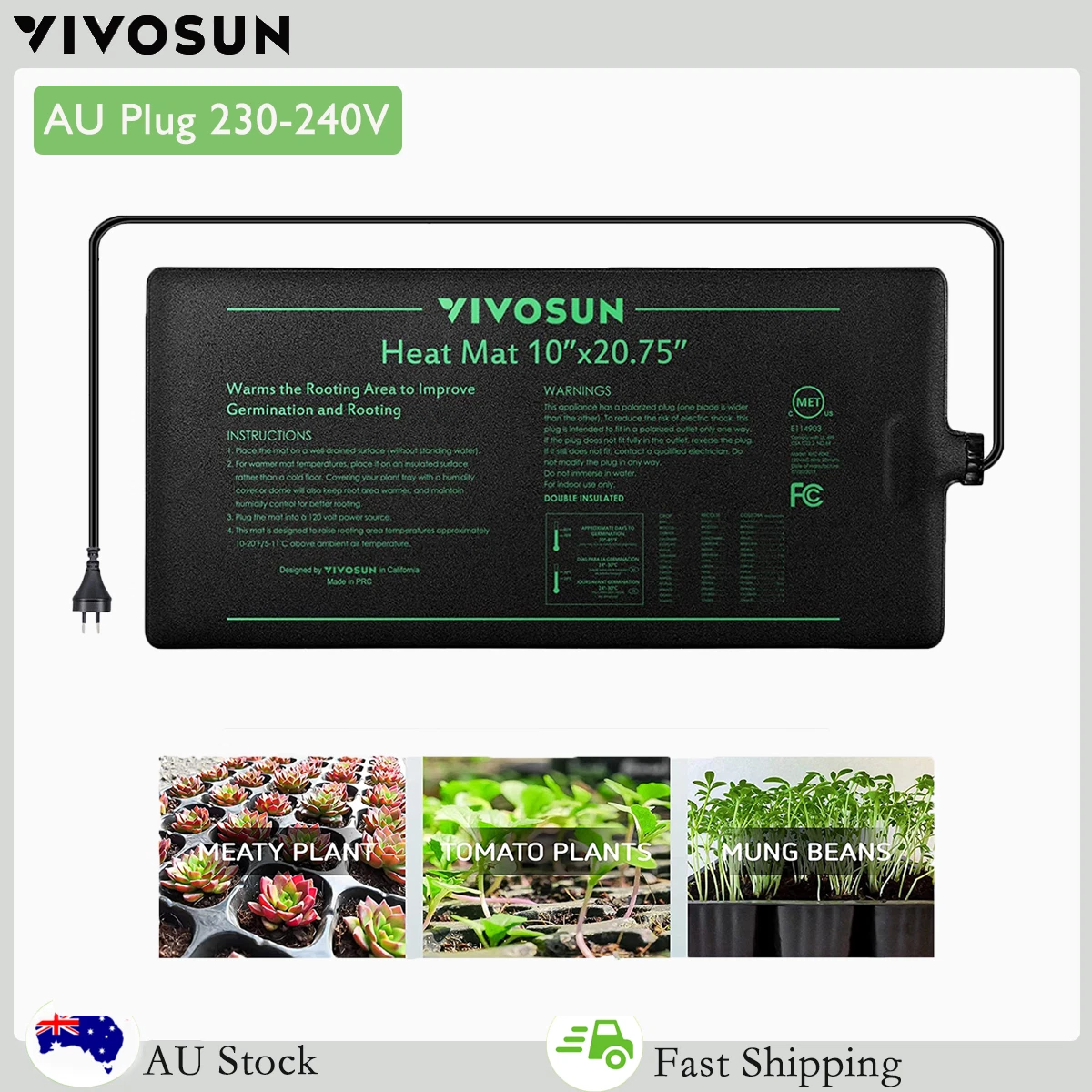 VIVOSUN Seedling Heat Mat Plant Germination Heating Seed Cloning Warm  25cmx52cm | eBay