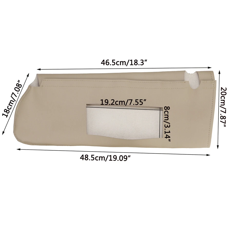 Сменный кожаный бежевый чехол на солнцезащитный козырек для Chevy Tahoe Suburban Yukon 1995-99 годов выпуска - Изображение 2 из 4