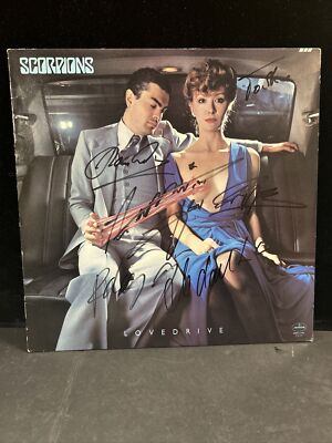 Scorpions Love Drive Banned Band Multi Signed Album Cover LP COA