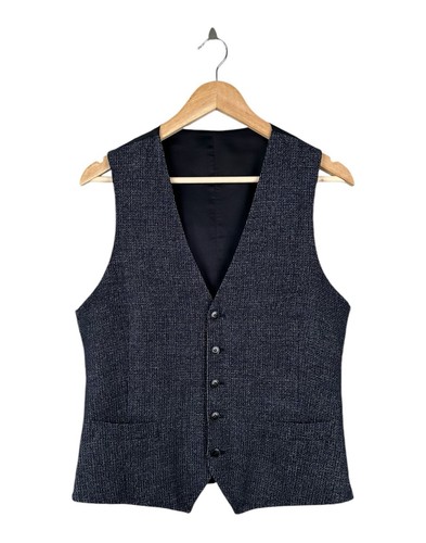 Mens LBM 1911 Tuxedo Vest Tailored Gilet Limited Edition Navy Wool Size 48R