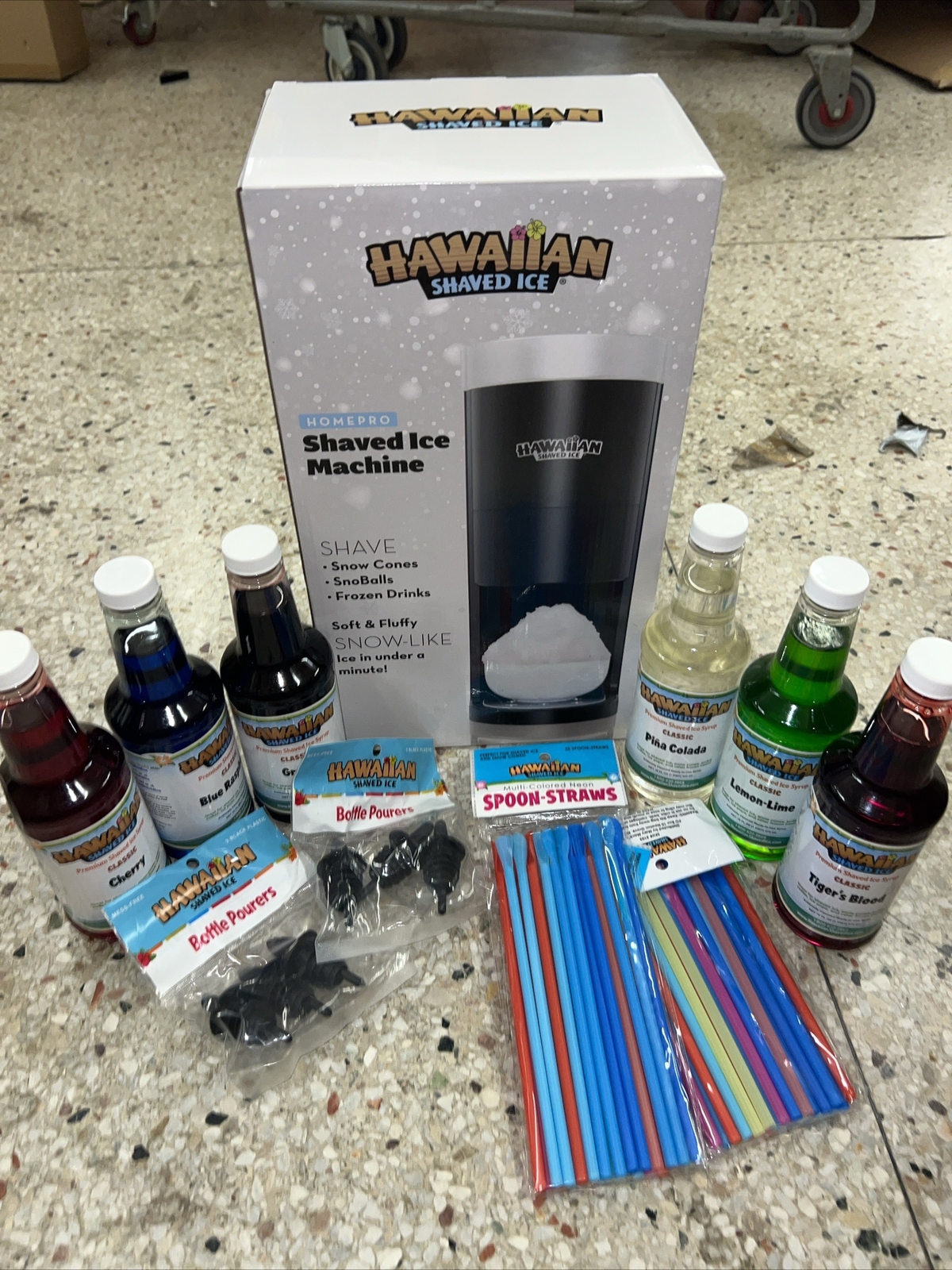 Hawaiian Shaved Ice S777 HomePro 6 Flavor Party Kit Shave Iced Snow Cone Machine eBay
