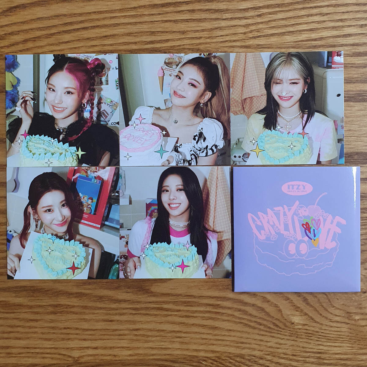 Official Special Card 5 pcs Set Itzy 1st Album Crazy In Love