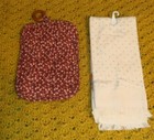 VTG County Classics Embroidery Hand Towel and Potholder set Red & Blue Hen 1980s — photo 3
