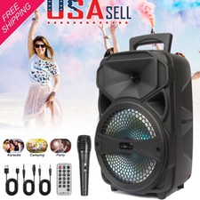 1000W 8inch Wireless Portable Bluetooth Speaker Heavy Bass Sound System Party FM
