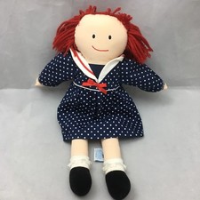 Madeleine Doll Red Yarn Hair Blue White Dress Vintage Eden Plush 14" Lovey 1994