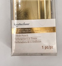 Recollections Day Planner 6 Hole paper Punch Gold tone NIB Scrapbooking Crafts