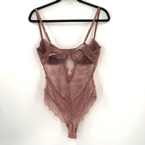 VICTORIA'S SECRET Wicked Unlined Balconette Teddy XL Lingerie Lace Sexy Bodysuit - Picture 5 of 9