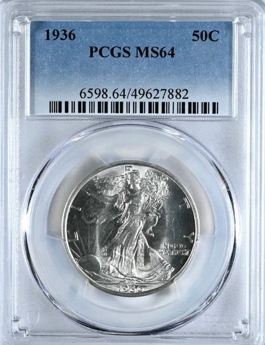 1936 50C Walking Liberty Half Dollar PCGS Graded MS64 Silver Coin #6598