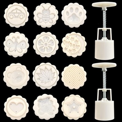 14 PCS Bath Bomb Mold Set Includes 2pcs Bath Bombs Press and 12pcs Different Pat