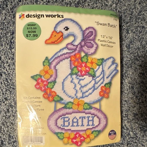 Design Works Swan Bath Wall Decor Plastic Canvas Kit JAS-044   Swan/Goose