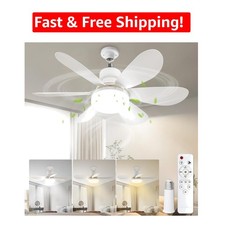 LED Ceiling Fan Light with Remote Control - B...