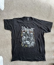 Slipknot Black Graphic Short Sleeve T-Shirt Metal Cotton flow size large