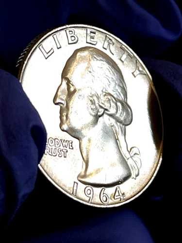 1964 D WASHINGTON SILVER QUARTER AU