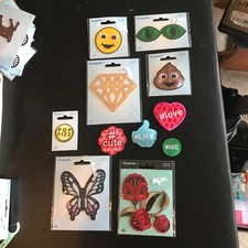 Cat eyes Heart butterfly flower Patches quality Sew / Iron on Embroidered lot