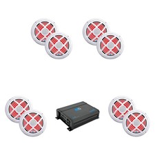 ATG 1000 Watt RMS Full Range Compact Marine 4 Channel Amplifier with 4 Pair...