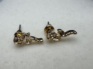 Authentic Rose Gold Plated Earrings With Stem Studs Jewelry Everyday Wear