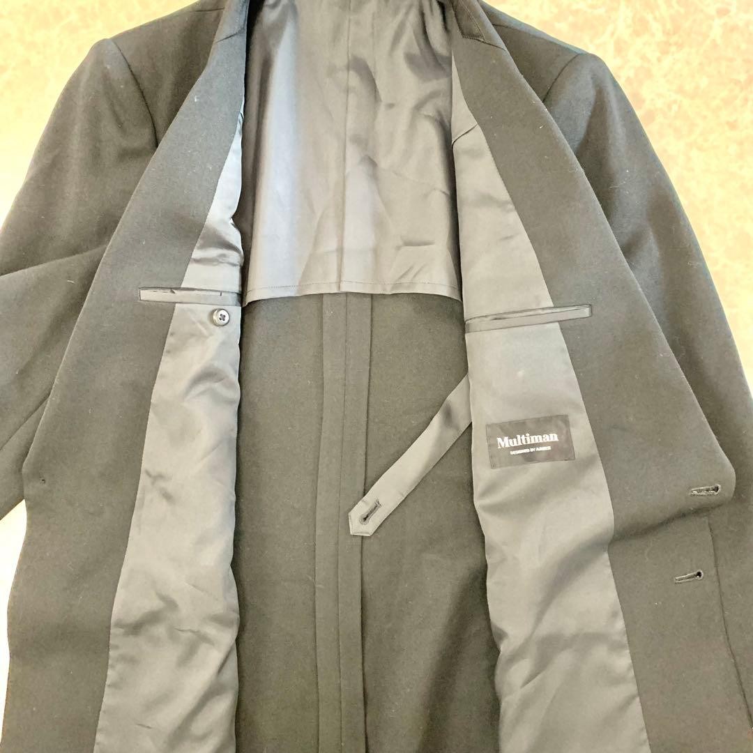 Multiman Double Breasted Setup Suit Black 94A6 Me… - image 6