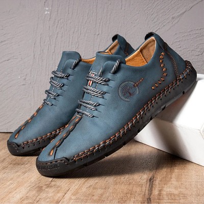 Men's Handmade Leather Casual Shoes Sneakers Comfortable Moccasins Driving Shoes