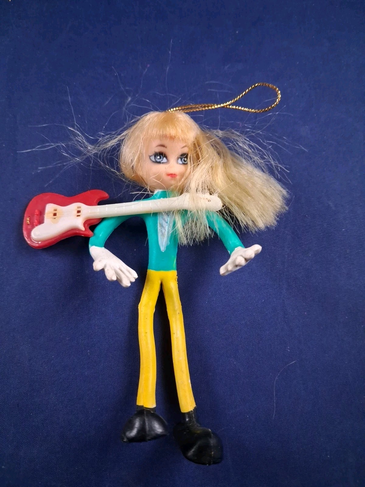 Wacky Clone Liddle Kiddle Doll Posable Vintage Blonde w/ Guitar *17