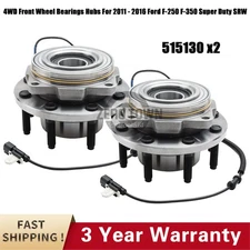 4WD Front Wheel Bearings & Hubs For 2011 - 2016 Ford F-250 F-350 Super Duty SRW