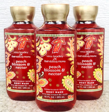 3pc PEACH BLOSSOM NECTAR Body Wash Shower Gel 10oz LOT of 3