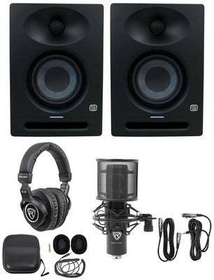 2) Presonus Eris Studio 4 Powered Active 4.5'' Studio Monitors + Mic + Headphones