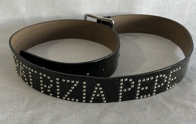 PATRIZIA PEPE studded PATENT leather hip belt M black  ITALY