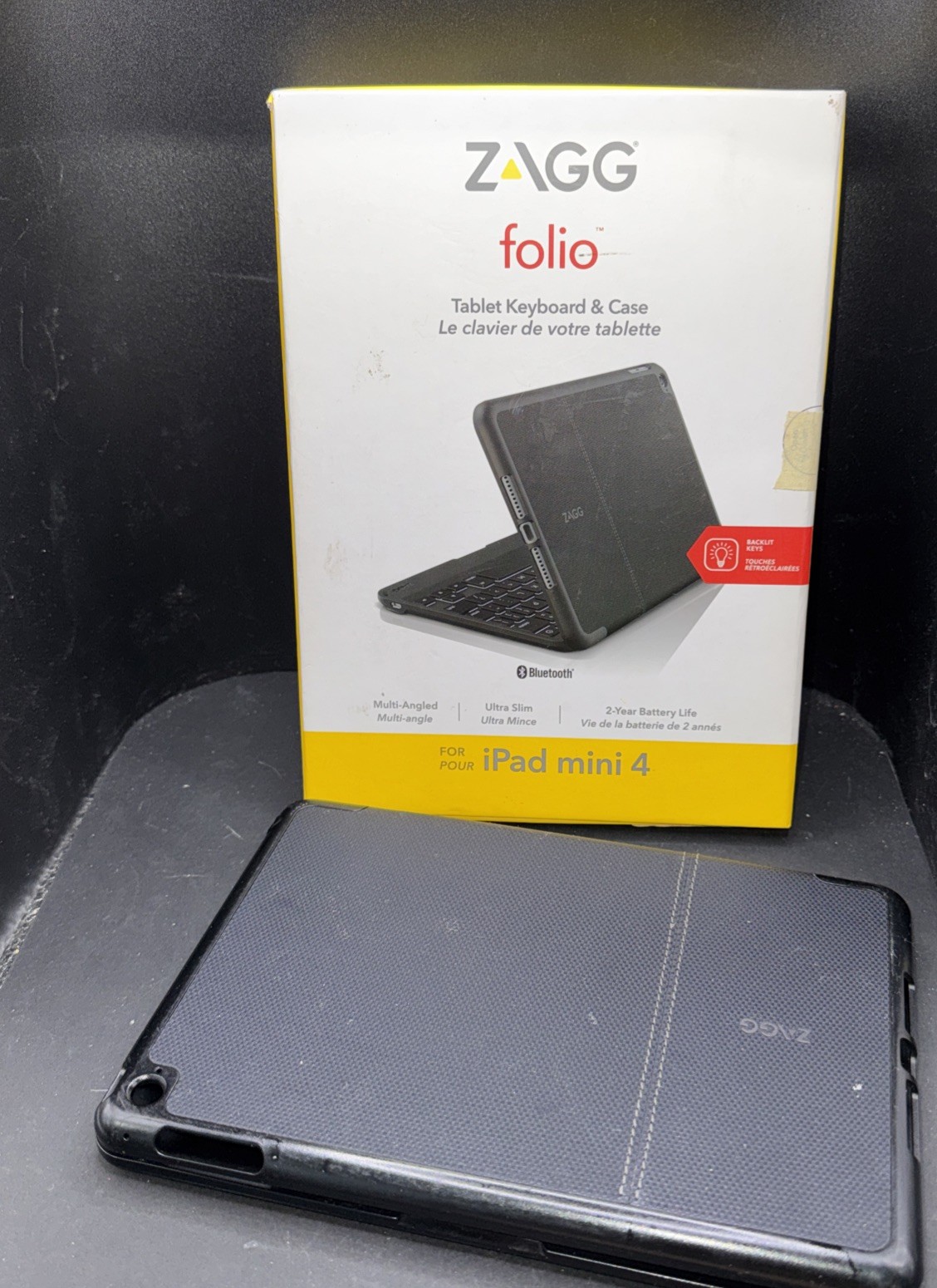 Zagg Folio iPad Mini 4 Case With Bluetooth Keyboard Attached