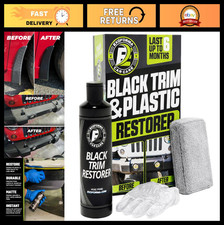 Black Trim Restorer for Cars - 6 Months Waterproof Dye Infused, Faded Bumpers 