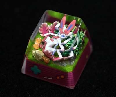 Handmade Pokemon keycaps,Espeon,Jolteon,Shiny White Gengar,Flareon,Sylveon,Eevee