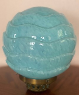 Globe bleu Clichy art déco années 30 pour plafonnier