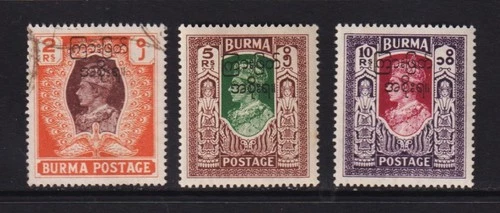 Burma - #82-84 mint, used, cat. $ 20.00
