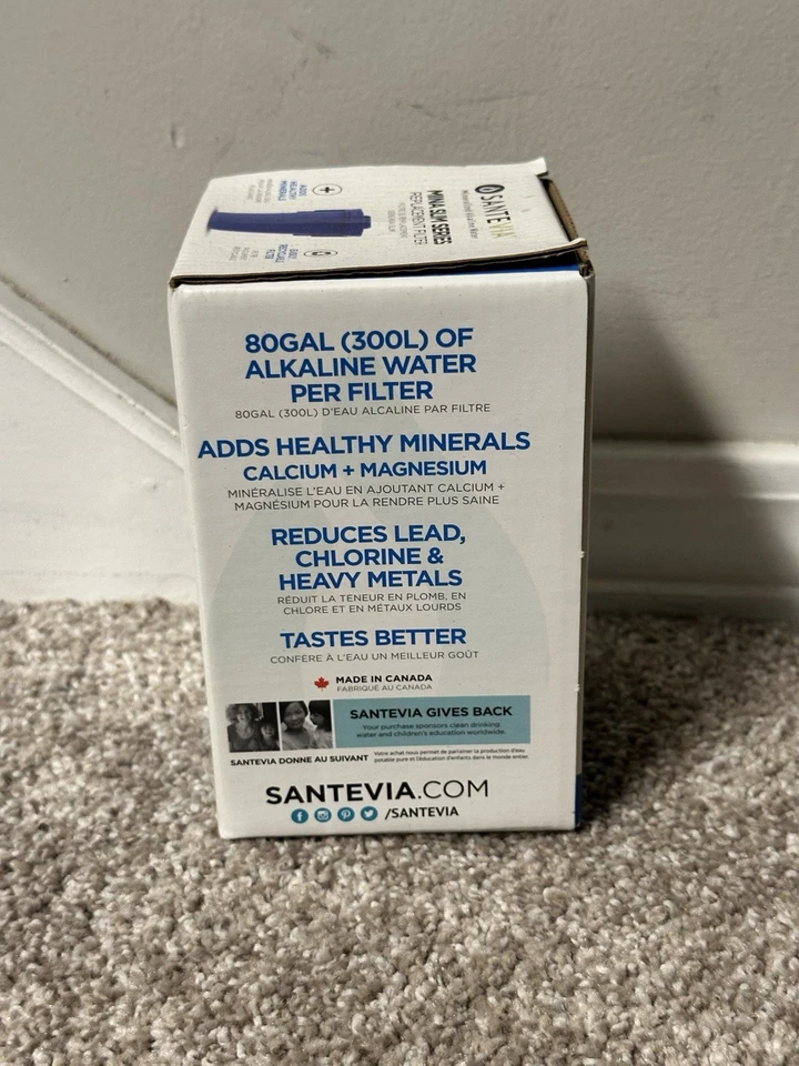 Santevia MINA Slim Series Alkaline Water Pitcher Filter, Makes Alkaline Water - Image 2 of 3
