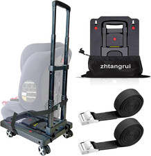 Car Seat Dolly for Airport - Carseat Roller Cart Wheels for Airplane - Car Seat