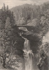 The upper Fall of Moness, Birks of Aberfeldy. Scotland. HOUSTON 1868 old print