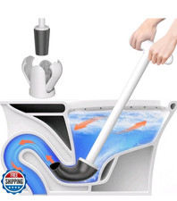 Cinola Upgraded Toilet Plunger with Holder, Wall Mounted Toilet Bowl Plunger