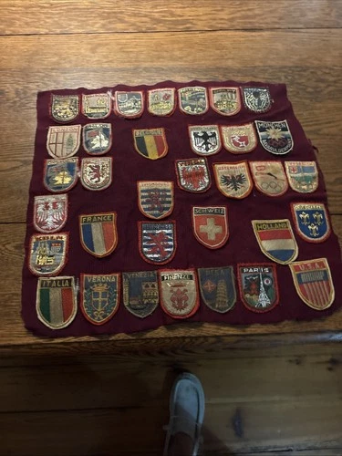 Lot Of 34 Vtg Olympic Travel Patches German Italy USA Holland Read Description video thumbnail