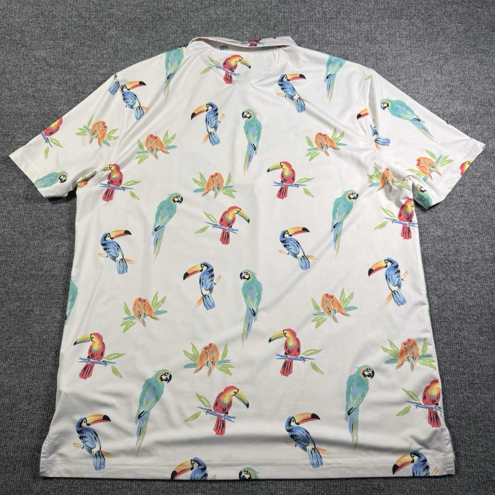 Chubbies The Dude XL Where’s Macaw Golf Polo Shirt | Parrot Pattern Men’s XL
