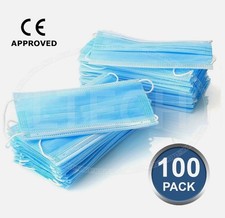 100 x Mask Face Covering Disposable Masks Hygiene Protect Dust Allergy Flu