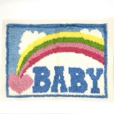 Latch Hook Finished Nursery Wall Hanging Baby Rainbow Vintage Handmade 19 x26