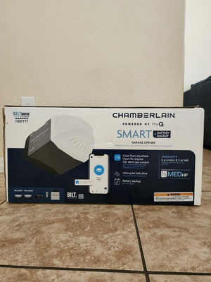 #ad Chamberlain B2211T 1 1 2 HP Belt Drive Smart Garage Door Opener $160.00