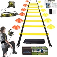 FußBall TrainingszubehöR Kinder Jugendliche Agility Leiter Kegel Kicktrainer Set