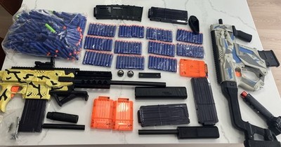 Custom N Strike Elite Stryfe Nerf Motorized Blasters Lot 500+ Bullets + More
