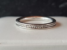 925 Sterling Silver Textured Band Ring, Size US 6, Vintage Thailand
