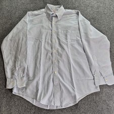 Brooks Brothers Button Down Shirt Mens 16-34 Blue White Striped Long Sleeve