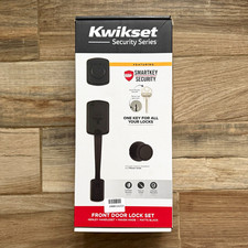 Kwikset Henley Handleset Maven Knob Matte Black Front Door Lock Set SmartKey